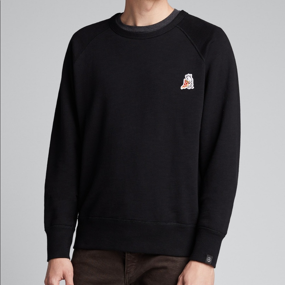 Rag and Bone Men’s Pizza Rat Applique Sweater M